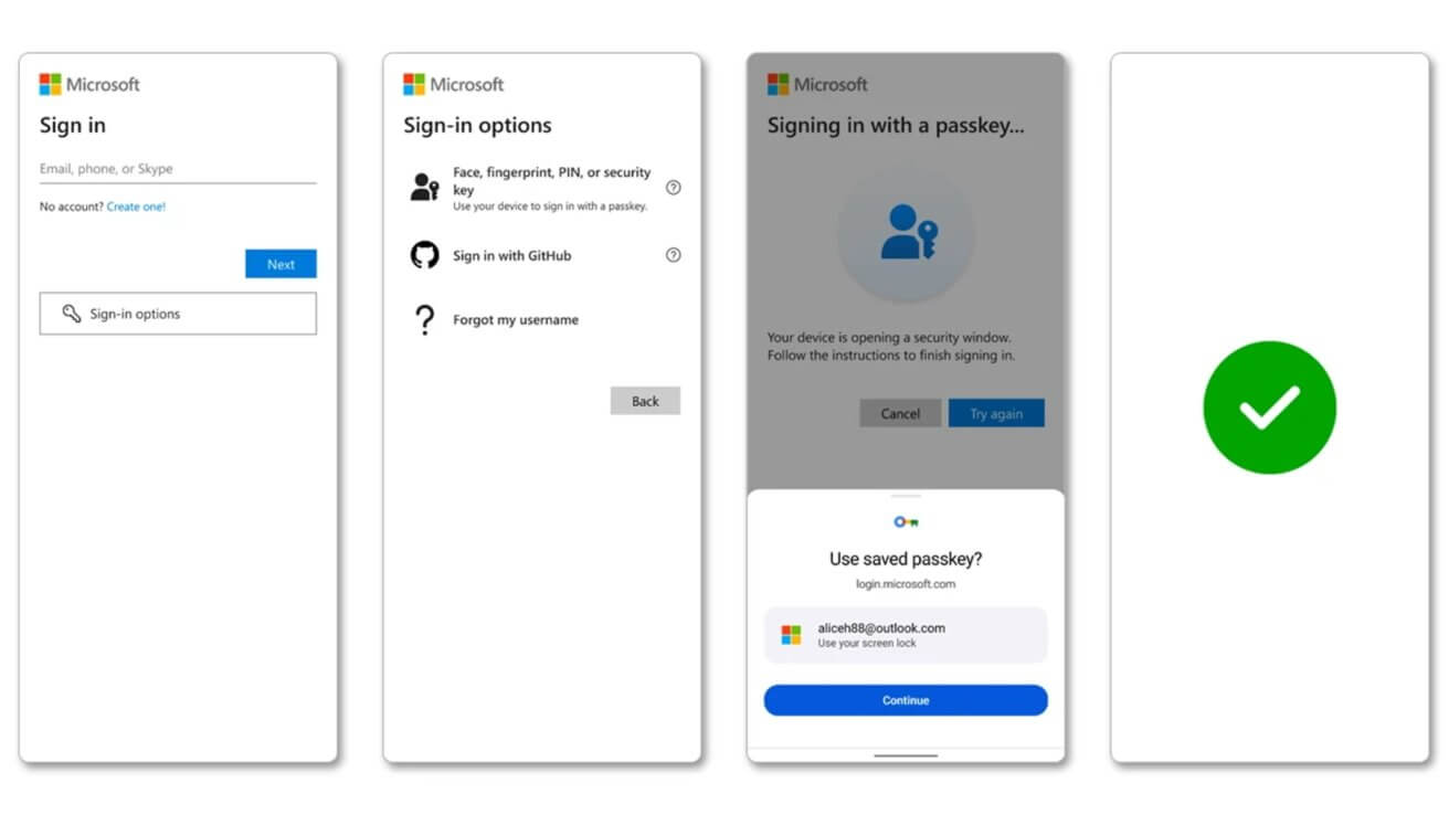 Учетные записи Microsoft наконец-то получили поддержку ключей доступа