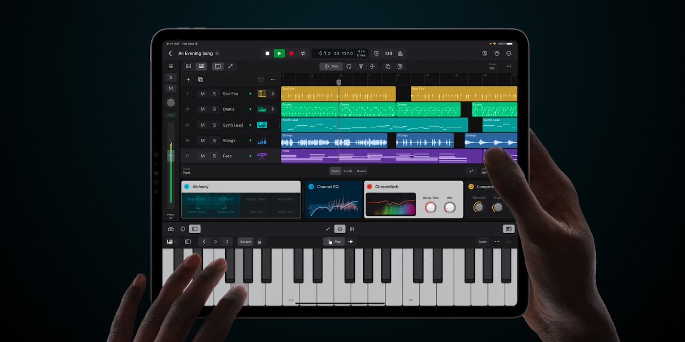 Logic Pro для iPad 2-AI-музыканты-бас-плеер-сплиттер