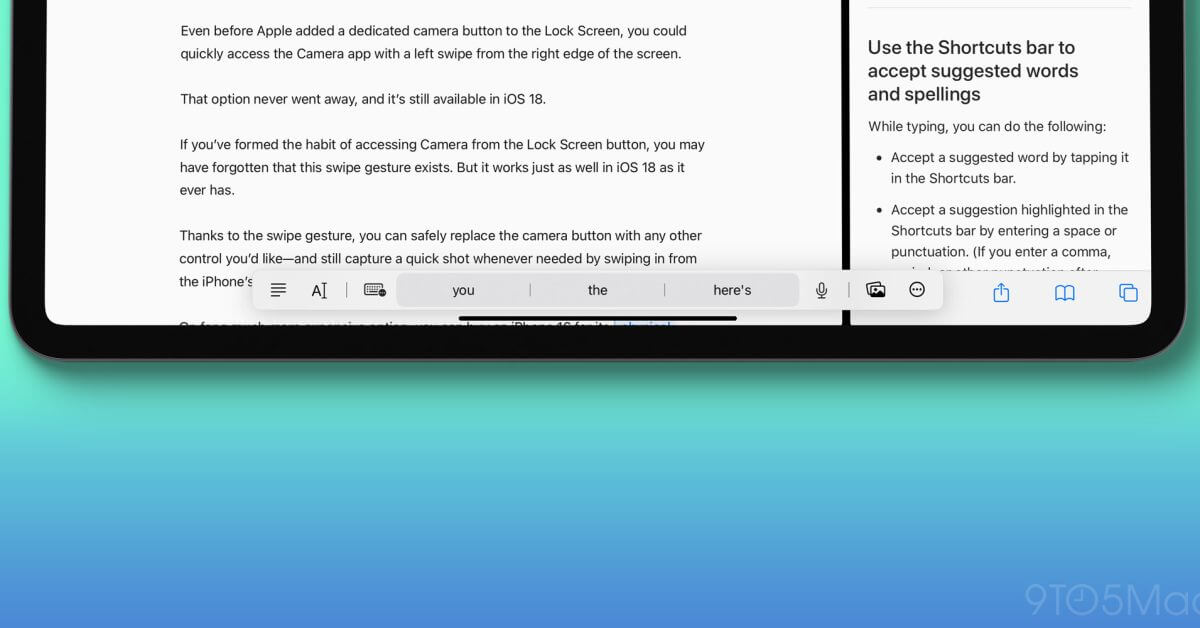 Совет для iPad: скройте плавающую строку клавиатуры, чтобы она не скрывала ваш контент