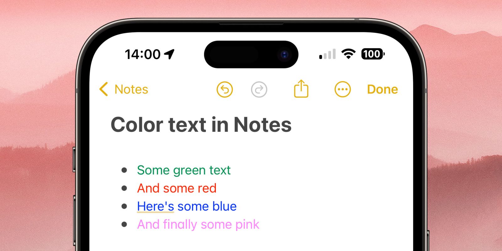 Как получить цветной текст в приложении Apple Notes — в iOS 17 и iOS 18 [U]