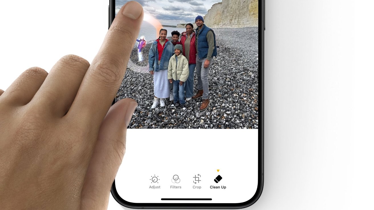 Удаление объектов в фотографиях с помощью функции «Очистка» в iOS 18