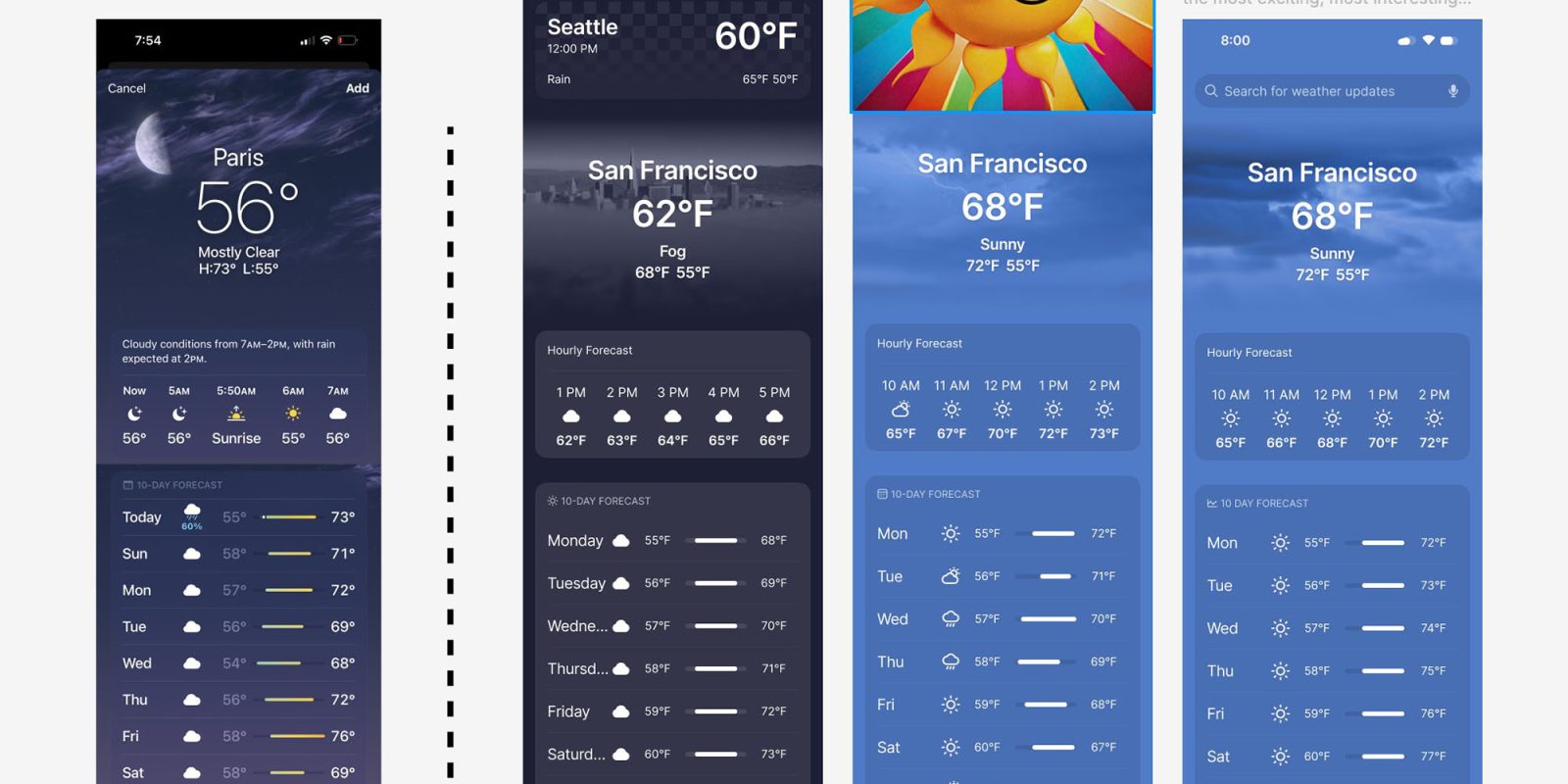 Figma AI просто копирует приложение Погода от Apple (скриншоты)