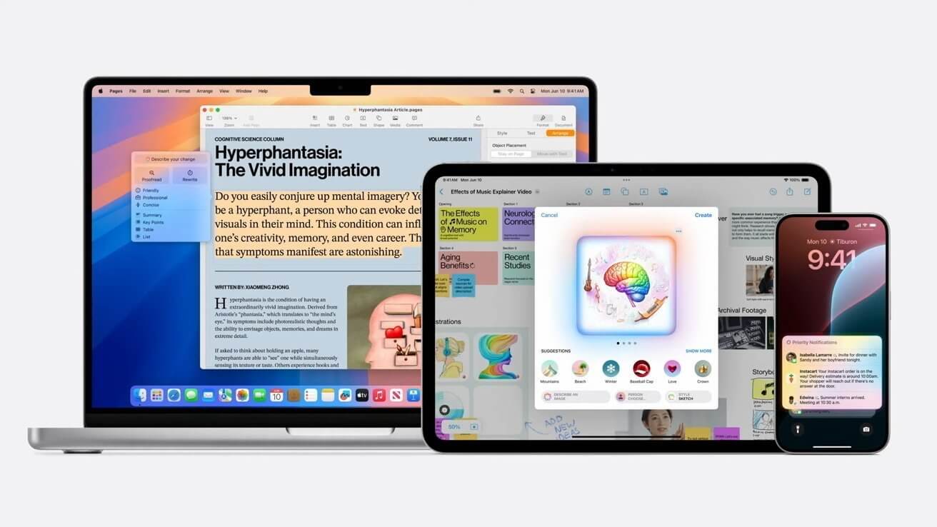 Новые публичные бета-версии ОС предлагают взглянуть на Apple Intelligence