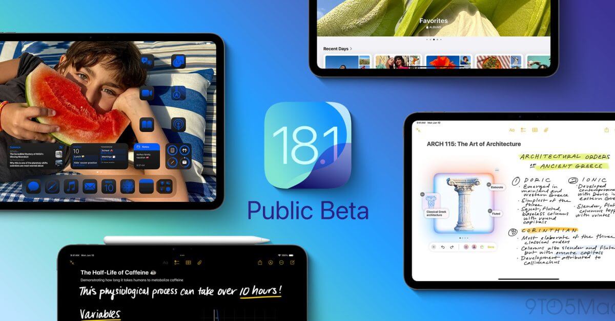 Публичная бета-версия 1 вышла для iPadOS 18.1, macOS Sequoia 15.1 и других устройств