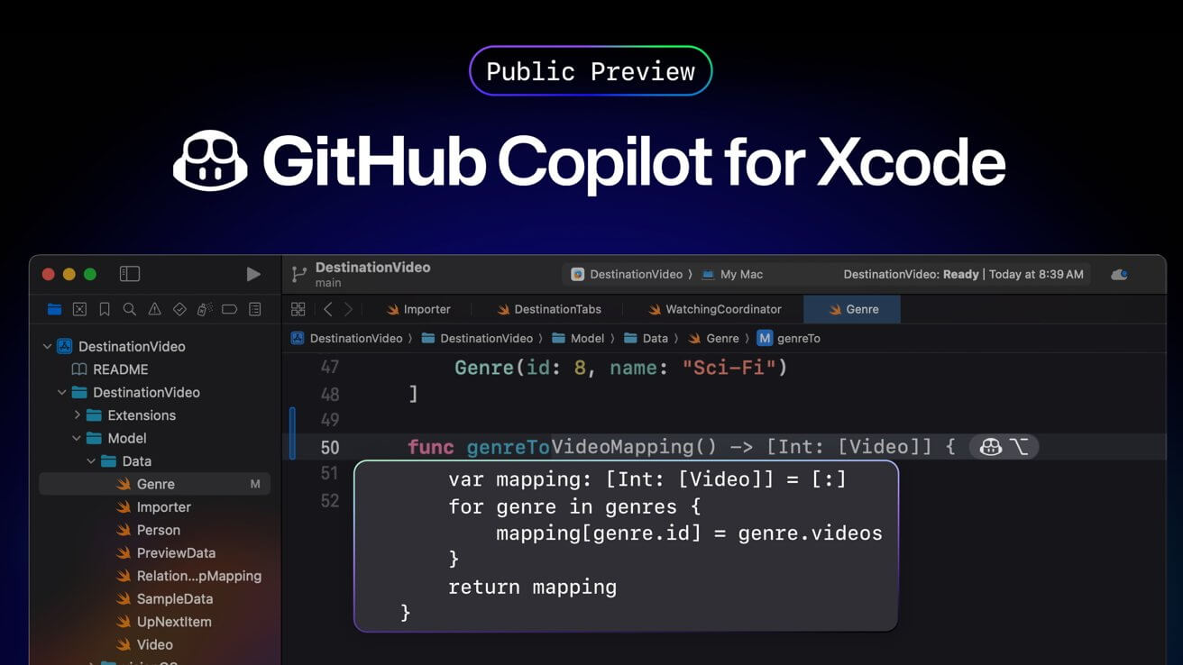 GitHub Copilot для Xcode теперь в общедоступной предварительной версии