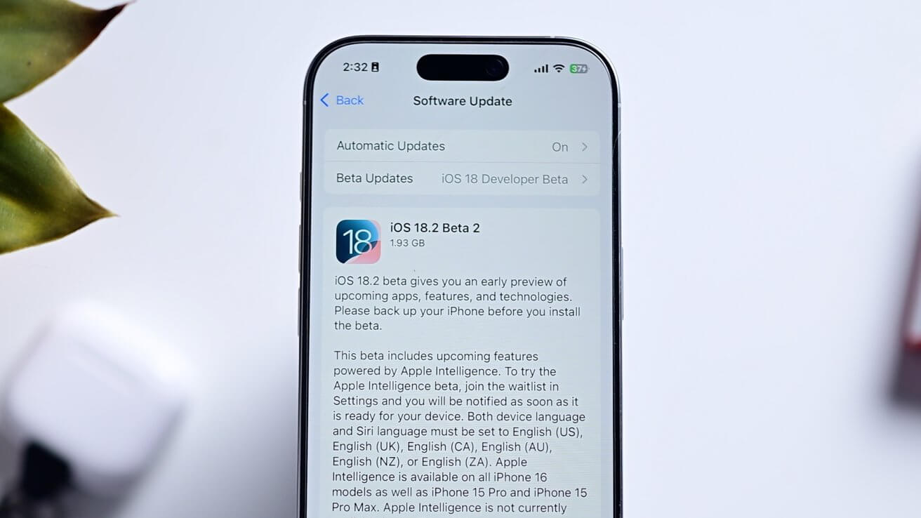 Бета-версия 2 для разработчиков iOS 18.2: обновления ChatGPT, управления камерой