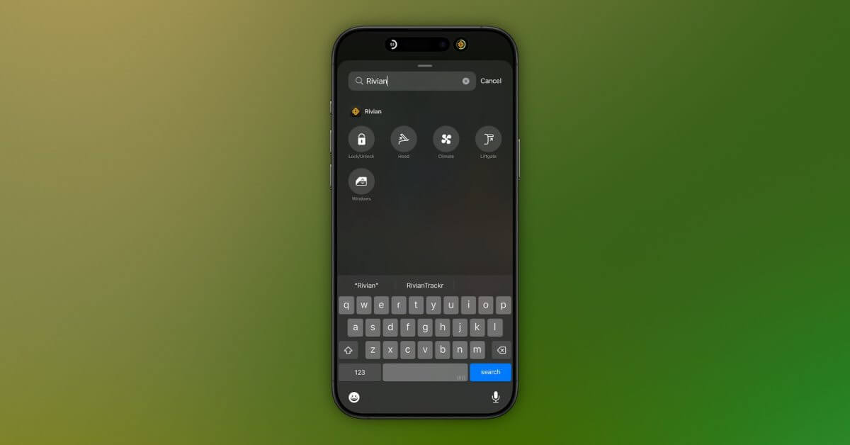 Rivian добавляет поддержку виджетов Центра управления в iOS 18