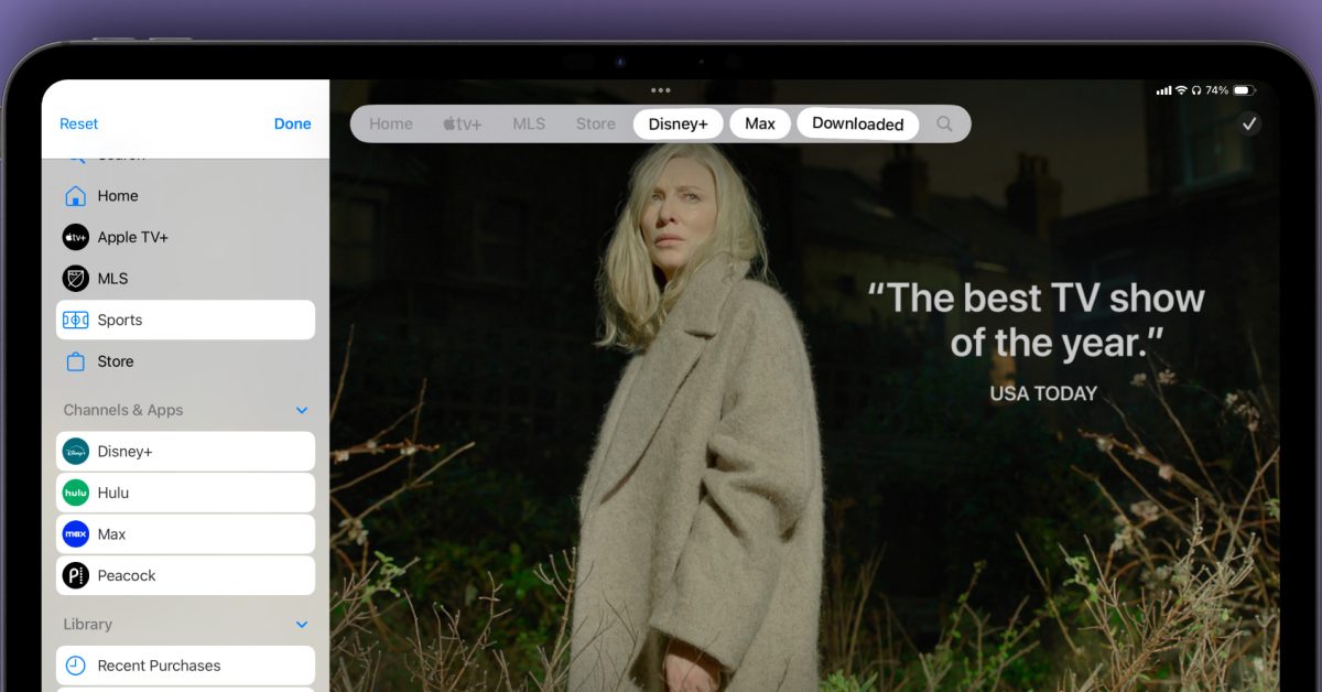 Приложение Apple TV получило настраиваемую панель вкладок в бета-версии iPadOS 18.2